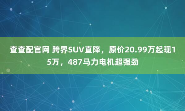 查查配官网 跨界SUV直降，原价20.99万起现15万，487马力电机超强劲